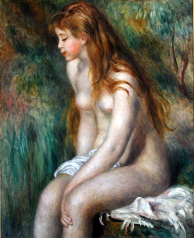 02A Young Girl Bathing - Auguste Renoir 1892 - Robert Lehman Collection New York Metropolitan Museum Of Art